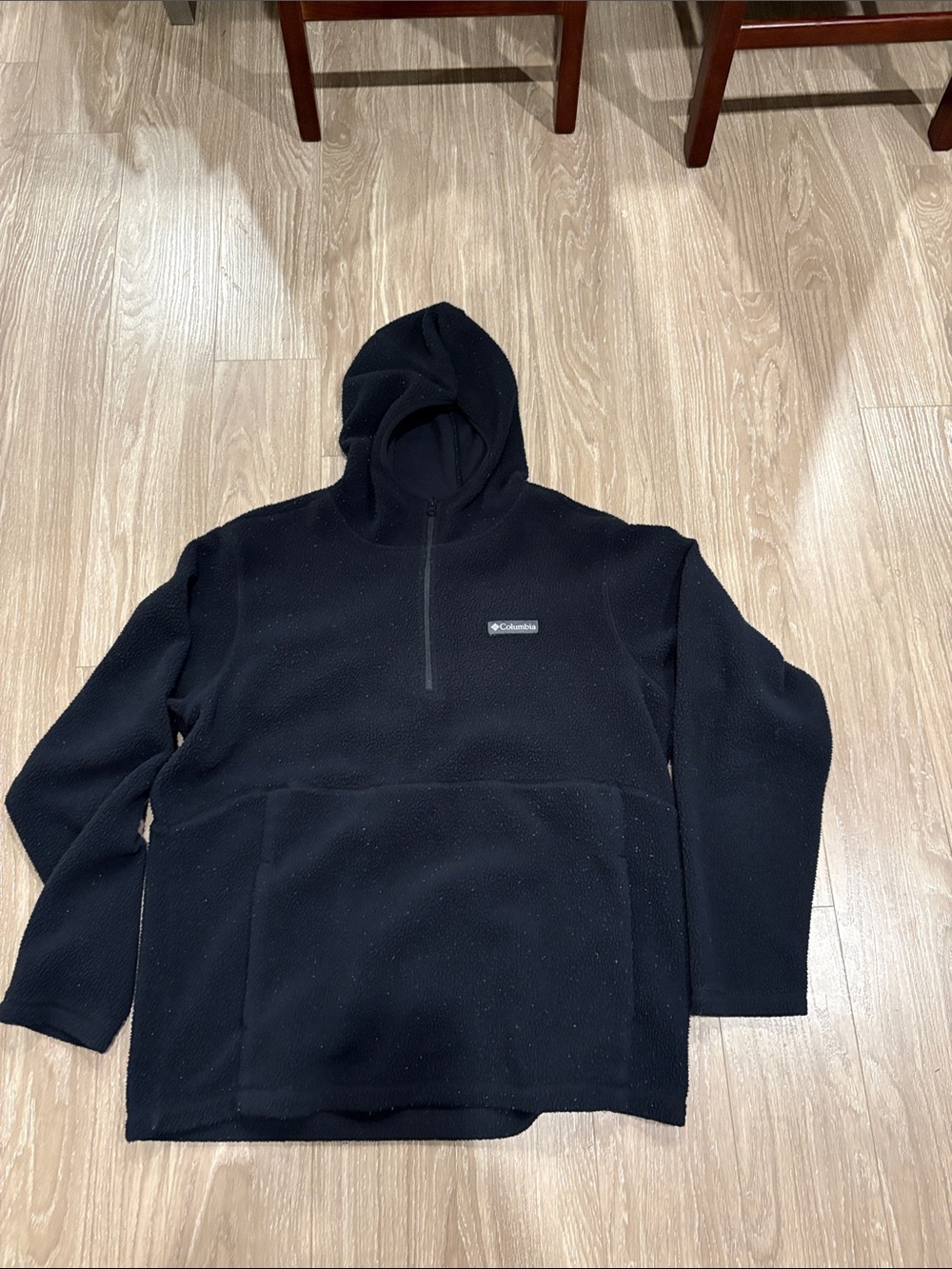 Columbia Black Half-Zip Hooded Fleece Pullover
